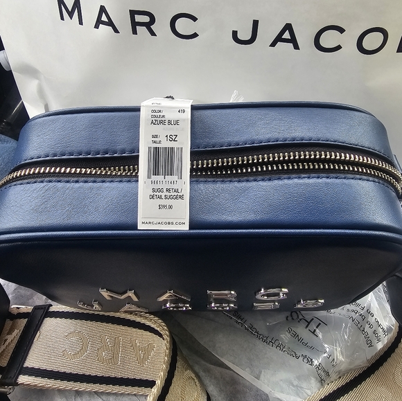 Marc Jacobs Navy Leather Logo Camera Bag